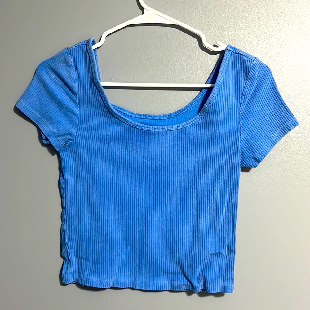 Blue crop top